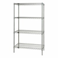 Stainless Steel Wire Shelving Unit With 4 Shelves, 18 x 48 x 63 in.
