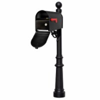 E1 Economy Mailbox Locking Insert System with Fluted Base & Ball Finial, Black