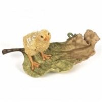 Hi-Line Gift SC002-CH Baby Chick on the Leaf Figurine - 6.9 x 3 x 3.1 in.