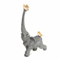 Hi-Line Gift SC005-E Elephant Laying On The Floor With Mice Figurine