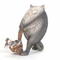 Hi-Line Gift SC006-C Little Mouse In Trolley And Cat Figurine