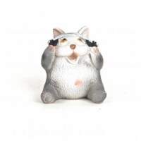 Hi-Line Gift SC013-C Cat Figurine With Head Folds