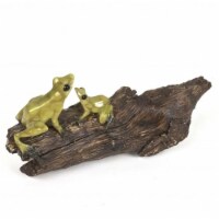 Hi-Line Gift SC020-F Frog Sitting On The Log Figurine