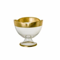 Flower Shaped Footed Bowl Gold