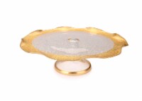 12 Cake Stand with Gold Wavy Decoration