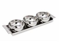 3 Bowl Relish Dish with Rectangular Tray, 12 L