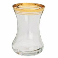 Set of 6 Tea Cups with Gold Rim