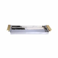 Classic Touch TMT802 Pyrex Holder with Mosaic Handles, 15.5 x 9.5 x 2.85 in.