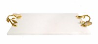 Marble Challah Tray With Agate Stone Handles - 16.25 L