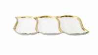 White Porcelain Relish Dish with Gold Rim