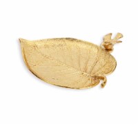 Gold Leaf Tray with Bird