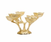 5 Bowl Gold Relish Dish with Birds Design