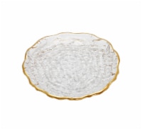 Set of 4 Glass Salad Plates with Gold Trim