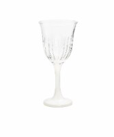 Set of 6 White Footed Water Glasses