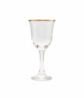 Set of 6 Water Glasses With Gold Rim