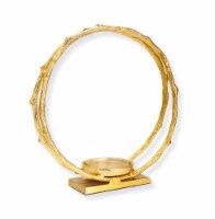 Gold Circle Hurricane Candle Holder Small