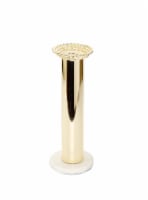 Gold Taper Candle Holder on Marble Base - 10.5 H
