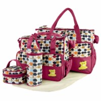 5PCS Baby Nappy Diaper Bags Set Mummy Diaper Shoulder Bags w/ Nappy Changing Pad Insulated