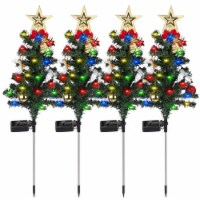 4Packs Solar Christmas Tree Lights Xmas Garden Decorations Tree Stake Lamp with Constant and
