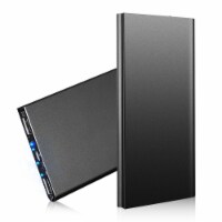 20000mAh Power Bank Ultra-thin External Battery Pack Phone Charger Black