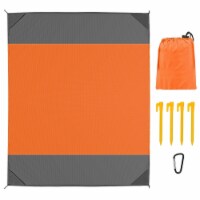 108x96.46in Sand Proof Picnic Blanket Water Resistant Foldable Camping Beach Mat Orange L