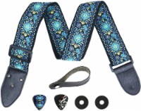 Hootenanny Guitar Strap, Jacquard Weave Embroidered Strap . Adjustable Woven Guitar Strap
