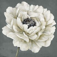 Patton Picture Wall Décor Single Flower Wall Art - White/Gray Perspective: Main