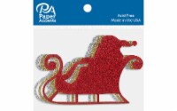 Glitter Shape 6pc Sleigh with Santa Gold,Silvr&Red
