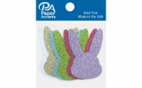 Glitter Shape 8pc BunnyHead Gld,Lav,Grn,Wt,Blu,Pnk