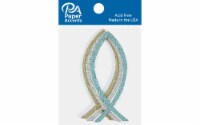 Glitter Shape 8pc Fish Gold,Slvr,Wht,Blue