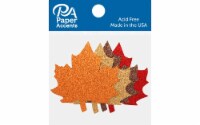 Glitter Shape 8pc Maple Leaf Red,Bronze,Chmpn,Orng