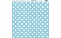 PaperCafe Cdstk 12x12 15pc Cream Blue Reverse Dot