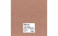 Cdstk Glitter 12x12 85lb 15pc Pk Rose Gold