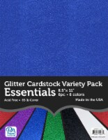 Paper Accents Essentials 85 lb. Variety Pack Glitter Card Stock - 6 Piece Perspective: Main