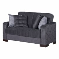 Beyan Signature Cairo 63  Microfiber Convertible Sleeper Loveseat in Gray