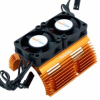 Power Hobby PHBPH1289ORANGE Heat Sink with Twin Turbo High Speed Cooling Fans, Orange