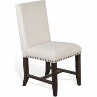Sunny Designs Vivian 38  Transitional Wood Dining Chair in Dark Brown Off White