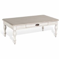 Sunny Designs Westwood Village 50  Wood Cocktail Table in Off White Taupe