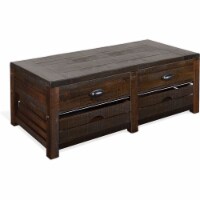 Sunny Designs Homestead 50  Mahogany Wood & Metal Coffee Table in Tobacco Leaf