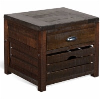 Sunny Designs Homestead 24  Mahogany Wood End Table in Tobacco Leaf