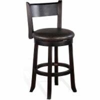 Sunny Designs 24  Mahogany Wood Swivel Barstool in Black Walnut