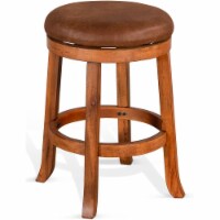 Sunny Designs Sedona 24  Mahogany Wood Backless Swivel Stool in Rustic Oak