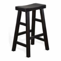 Sunny Designs 30  Saddle Seat Transitional Mahogany Wood Stool in Black Walnut