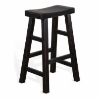 Sunny Designs 30  Saddle Seat Transitional Mahogany Wood Stool in Black Walnut