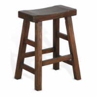 Sunny Designs 24  Saddle Seat Transitional Mahogany Wood Stool in Dark Chocolate