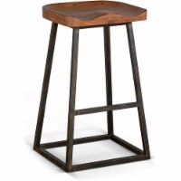 Sunny Designs 30  Mid-Century Wood & Metal Saddle Barstool in Rustic Oak