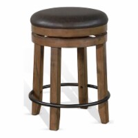 Sunny Designs Doe Valley 24  Wood Backless Swivel Stool in Taupe Brown