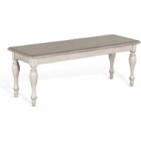 Sunny Designs Westwood Village 19  Solid Mahogany Wood Bench in Taupe Off White