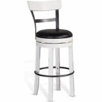 Sunny Designs Carriage House 30  Wood Swivel Barstool with Back in White