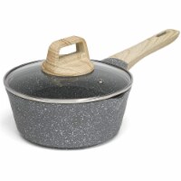 Epoca International 111418 1.6 qt. Aluminum Non-Stick Sauce Pan with Glass Lid, Gray - Pack o